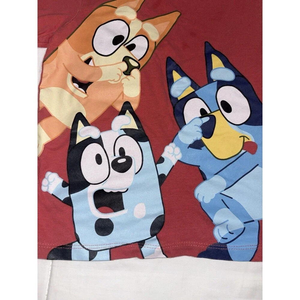 Bluey Bingo & Muffin Tee Boys Sz 4t Red